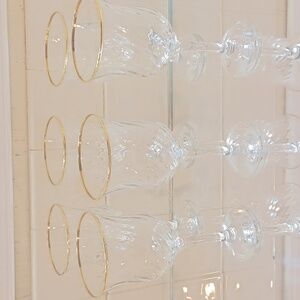 Circleware Maxim  Turkish Swirl Gold Rim  6 WineGlasses  8Tall